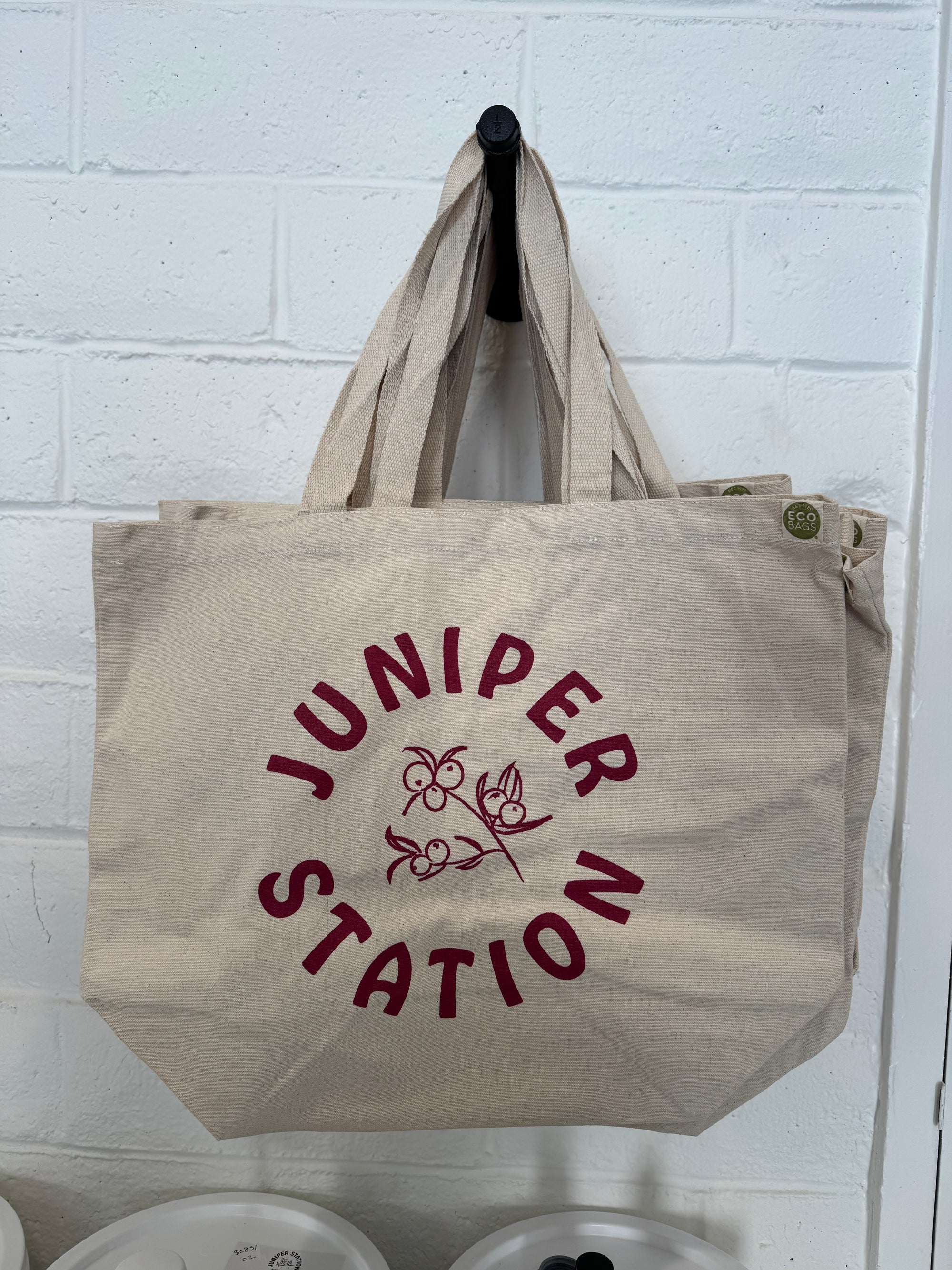 Juniper Station 100% Recycled Cotton Canvas Logo Tote