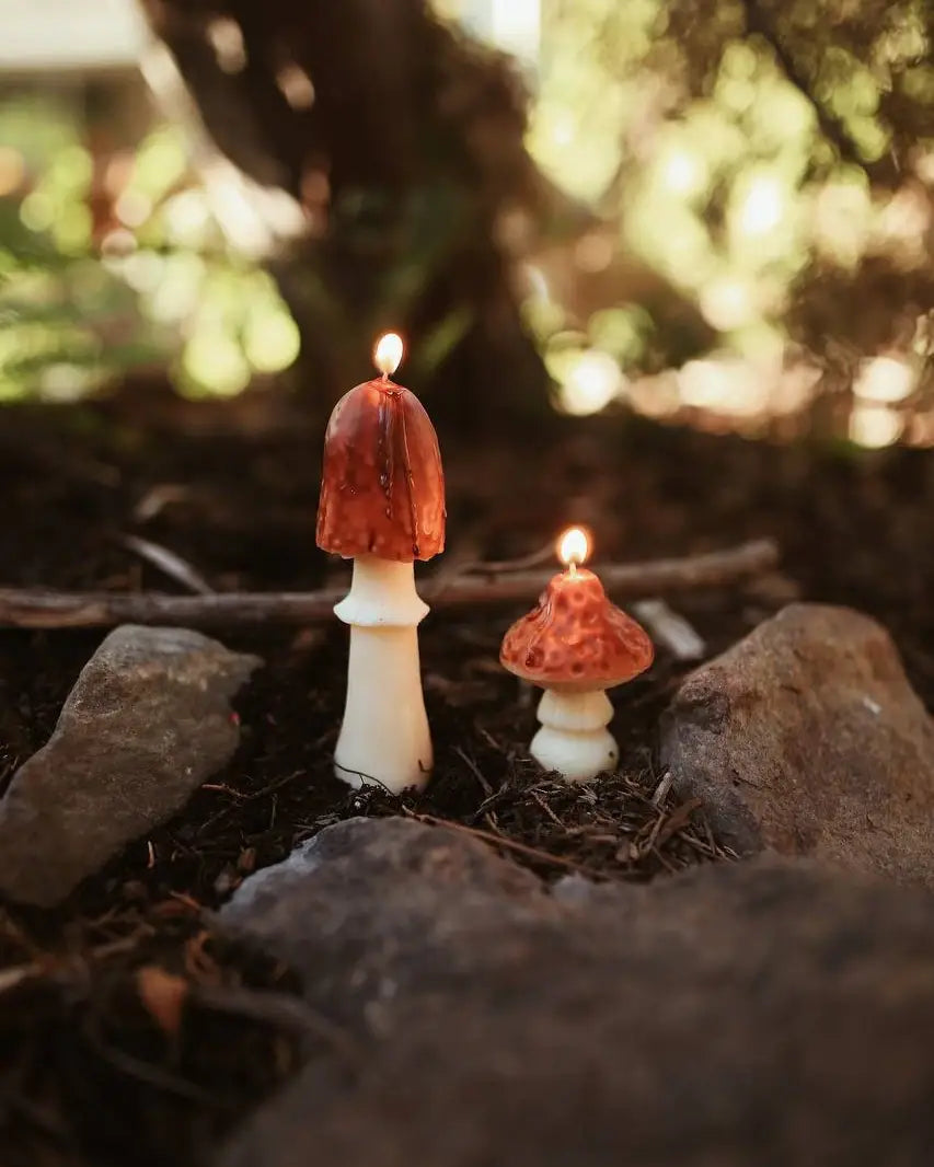 Handmade Beeswax Mushroom Candle