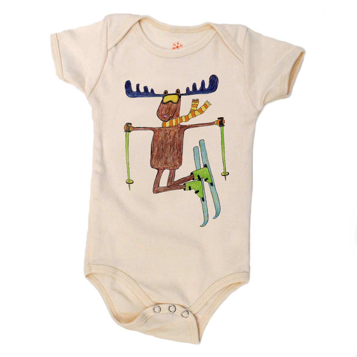 Ski Moose Baby Organic Onesie