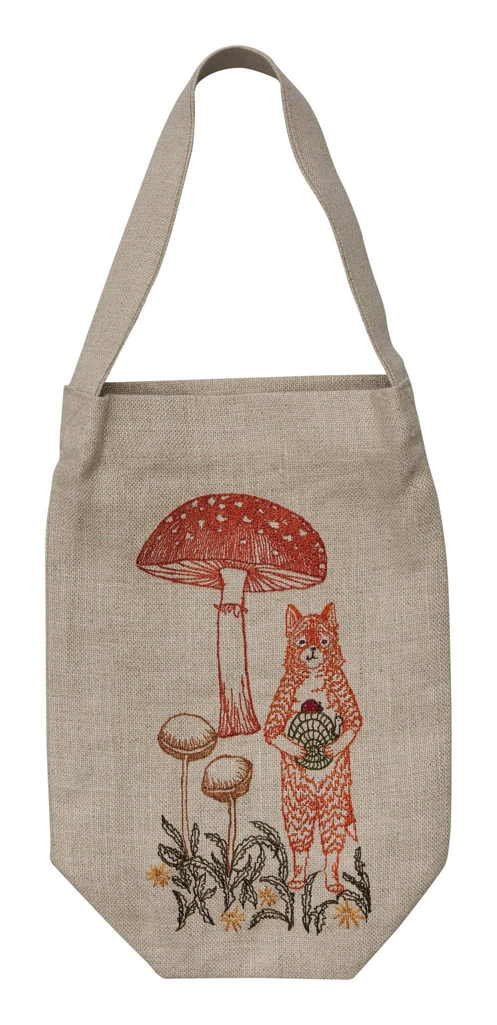 Coral & Tusk Fox with Mushrooms Keepsake Wine Bag