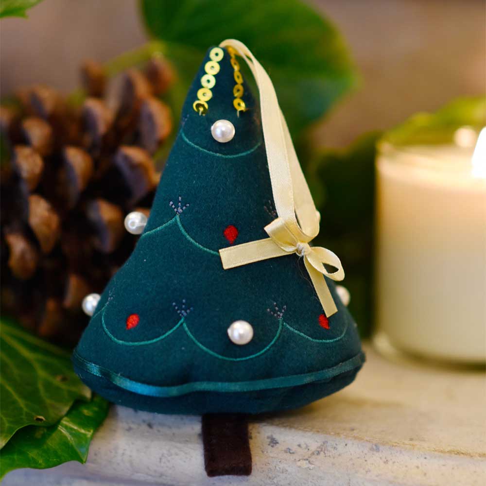 Lavender-Filled Christmas Tree Hanging Decoration