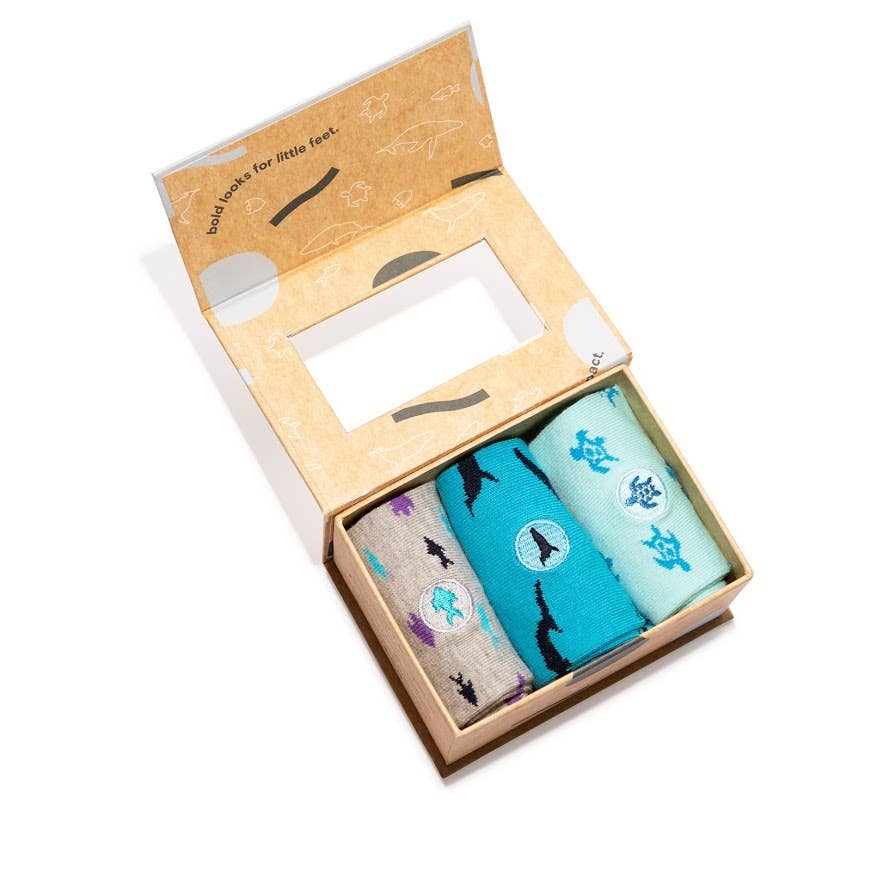 Kids Socks that Protect Oceans - Boxed Set