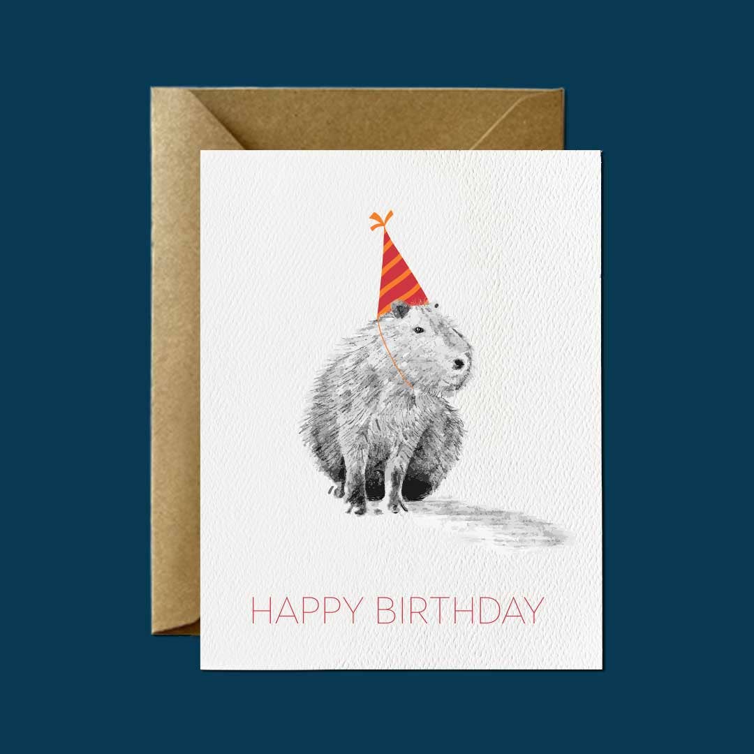 Capybara Birthday Greeting Card