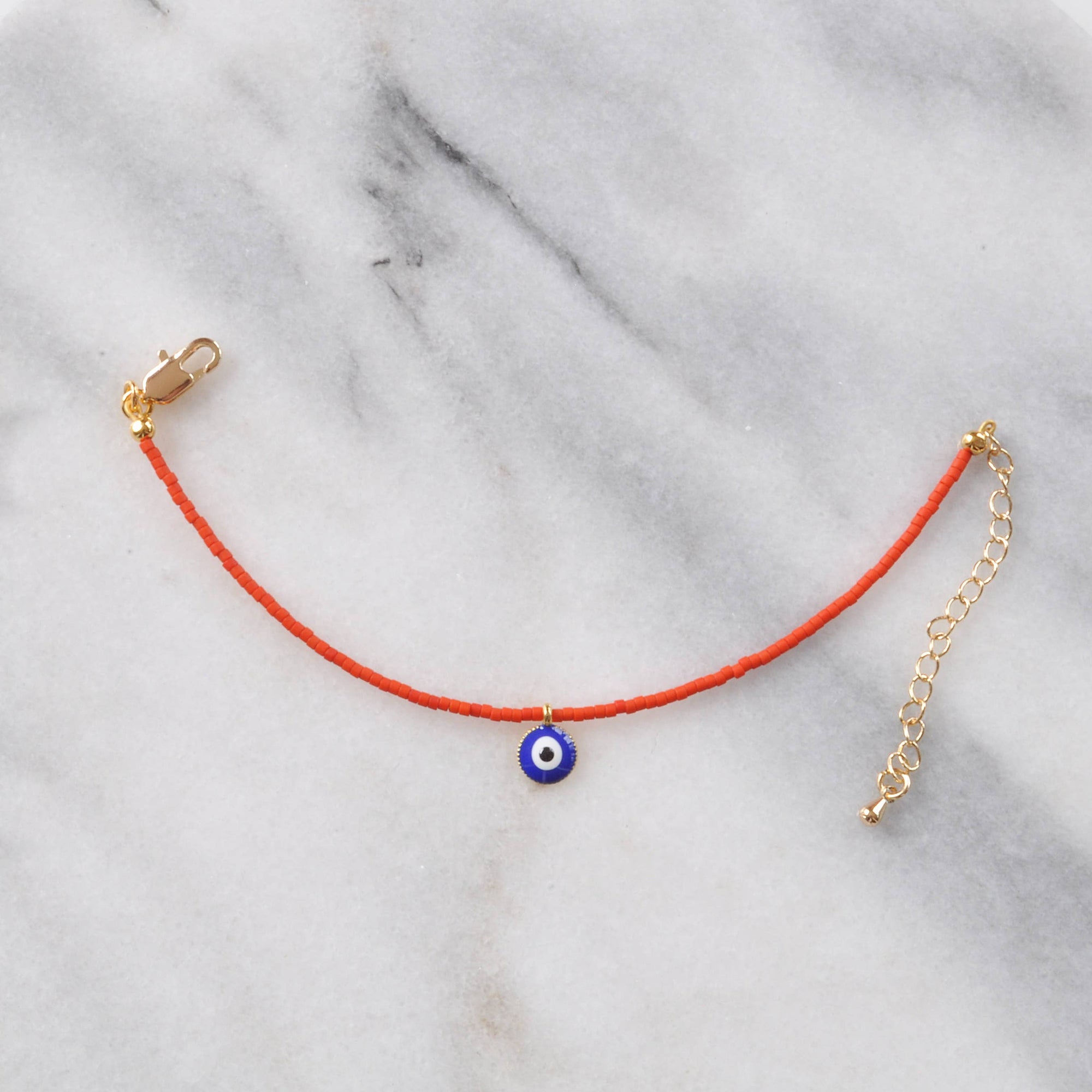 Evil Eye Seed Bead Bracelet