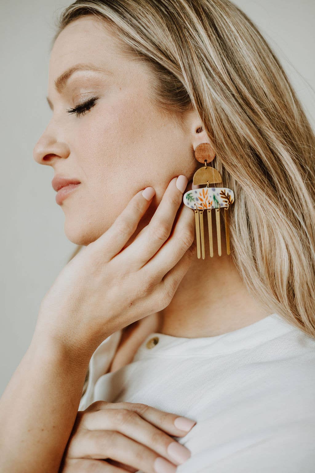 Tropical Floral Tassel Earrings