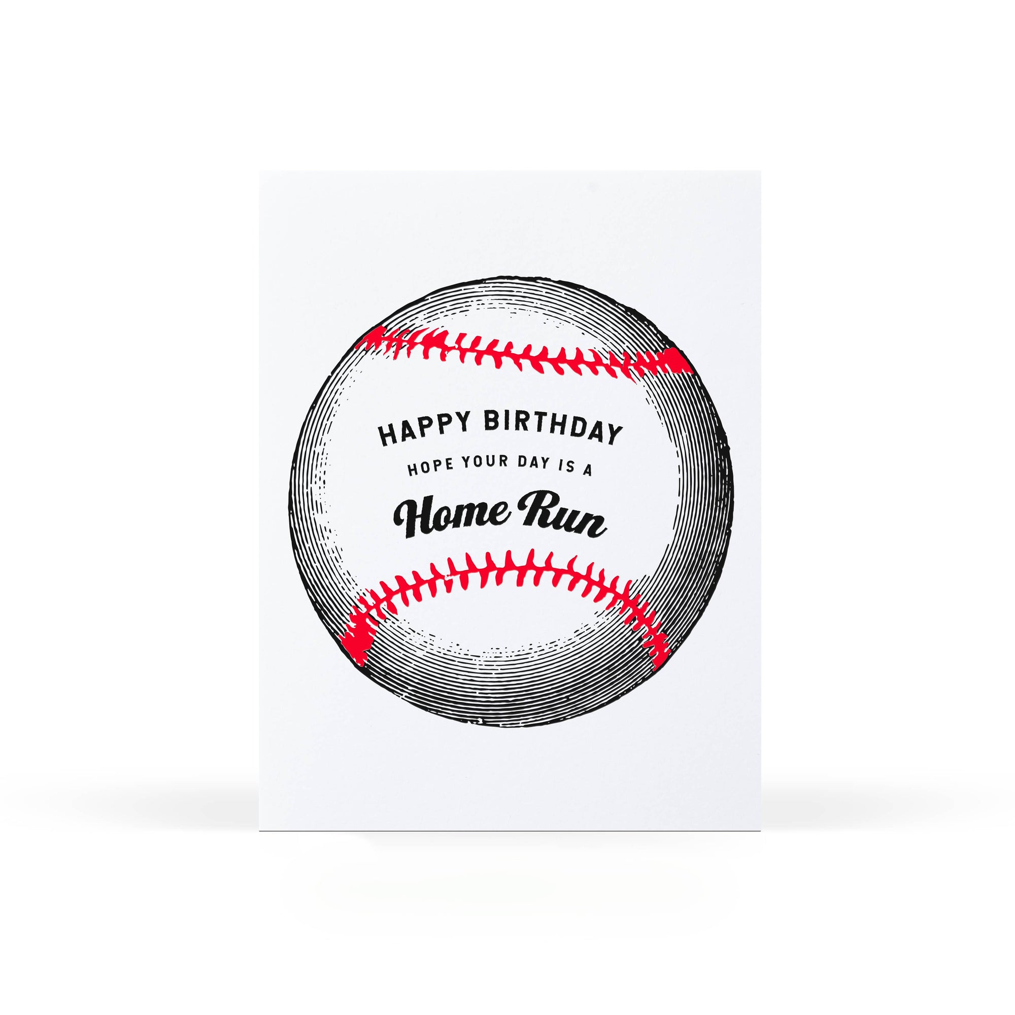 Birthday Home Run Baseball Letterpress Card