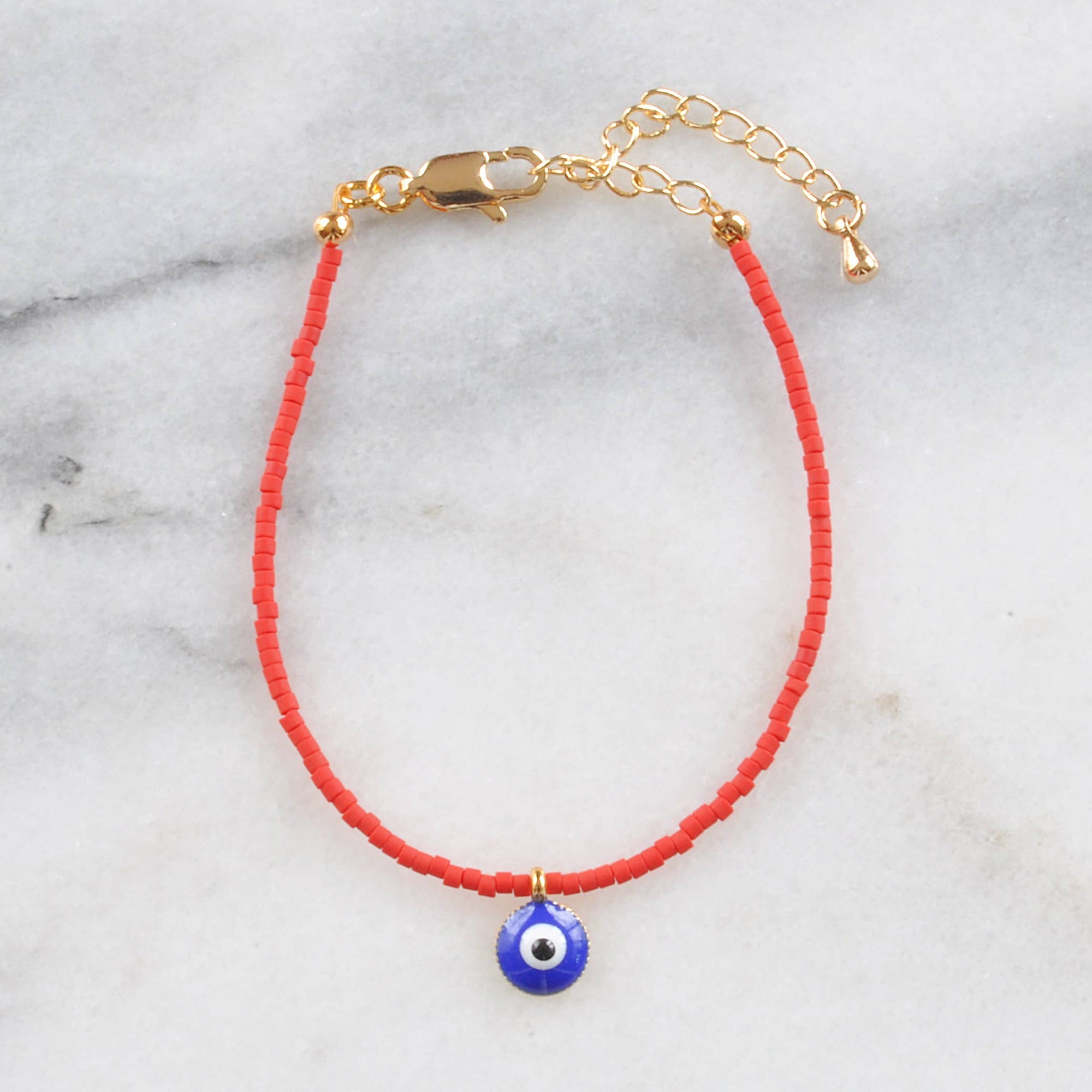 Evil Eye Seed Bead Bracelet