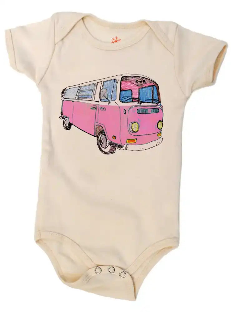 Pink Bus Organic Cotton Onesie