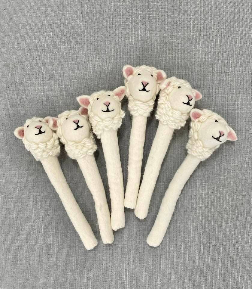 Hand-Felted Sheep Pencil Topper
