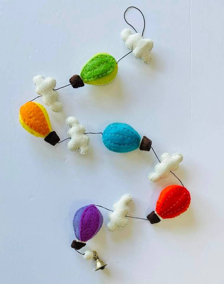 Hand-Felted Hot Air Balloon Garland