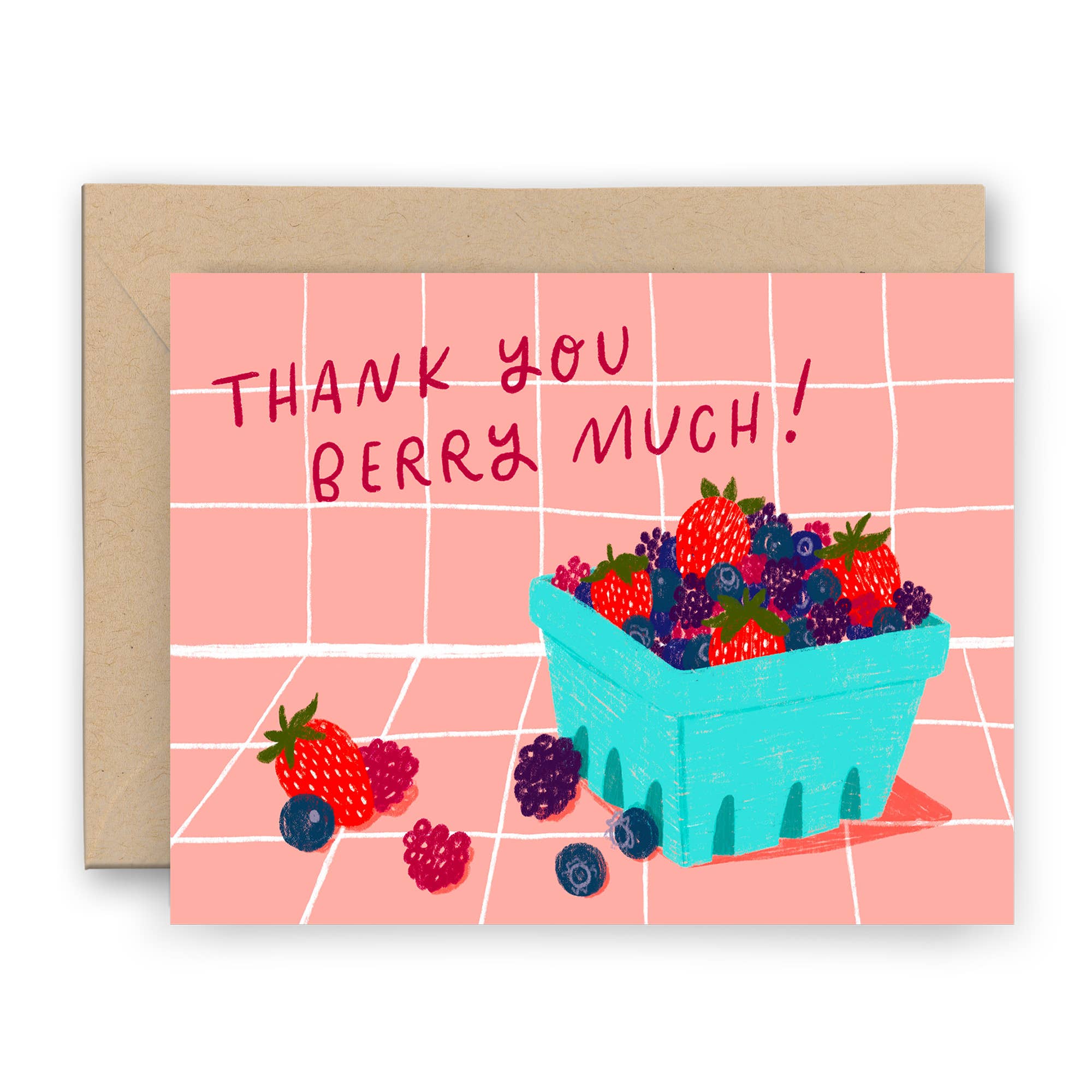 Thank You Berry Much Hand Drawn Greeting Card